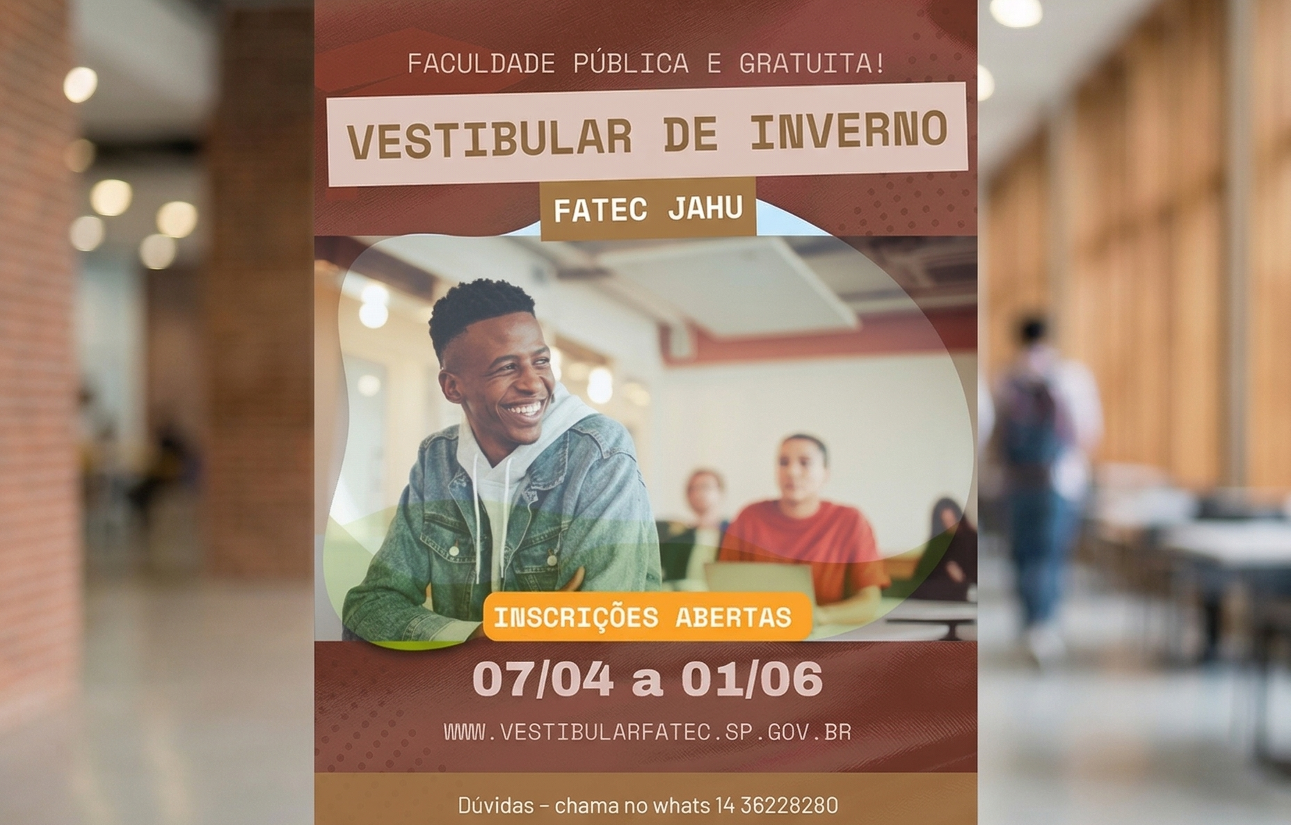 INSCRIÇÕES PARA O VESTIBULAR DAS FATECS ATÉ 01/06