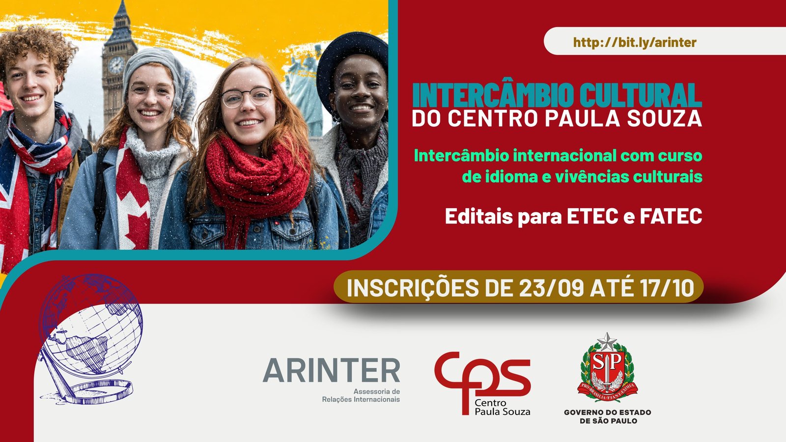 Intercâmbio Cultural do Centro Paula Souza abre inscrições para mais de 500 bolsas internacionais em 2027