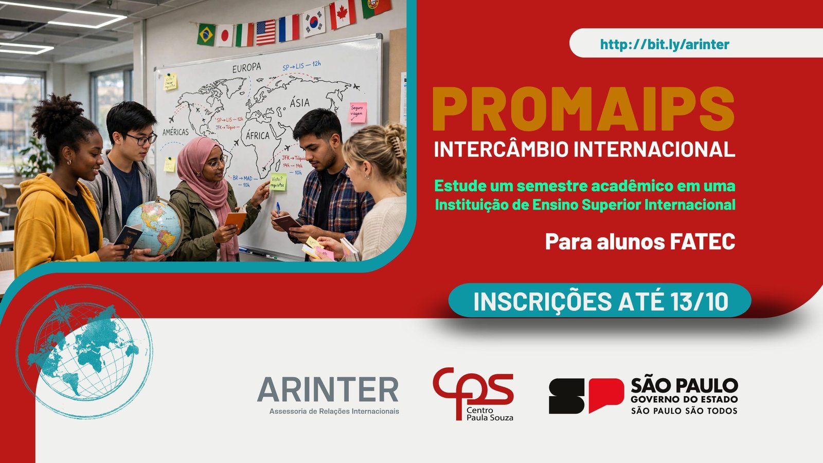 PROMAIPS 2027: inscrições abertas para intercâmbio internacional de alunos das Fatecs