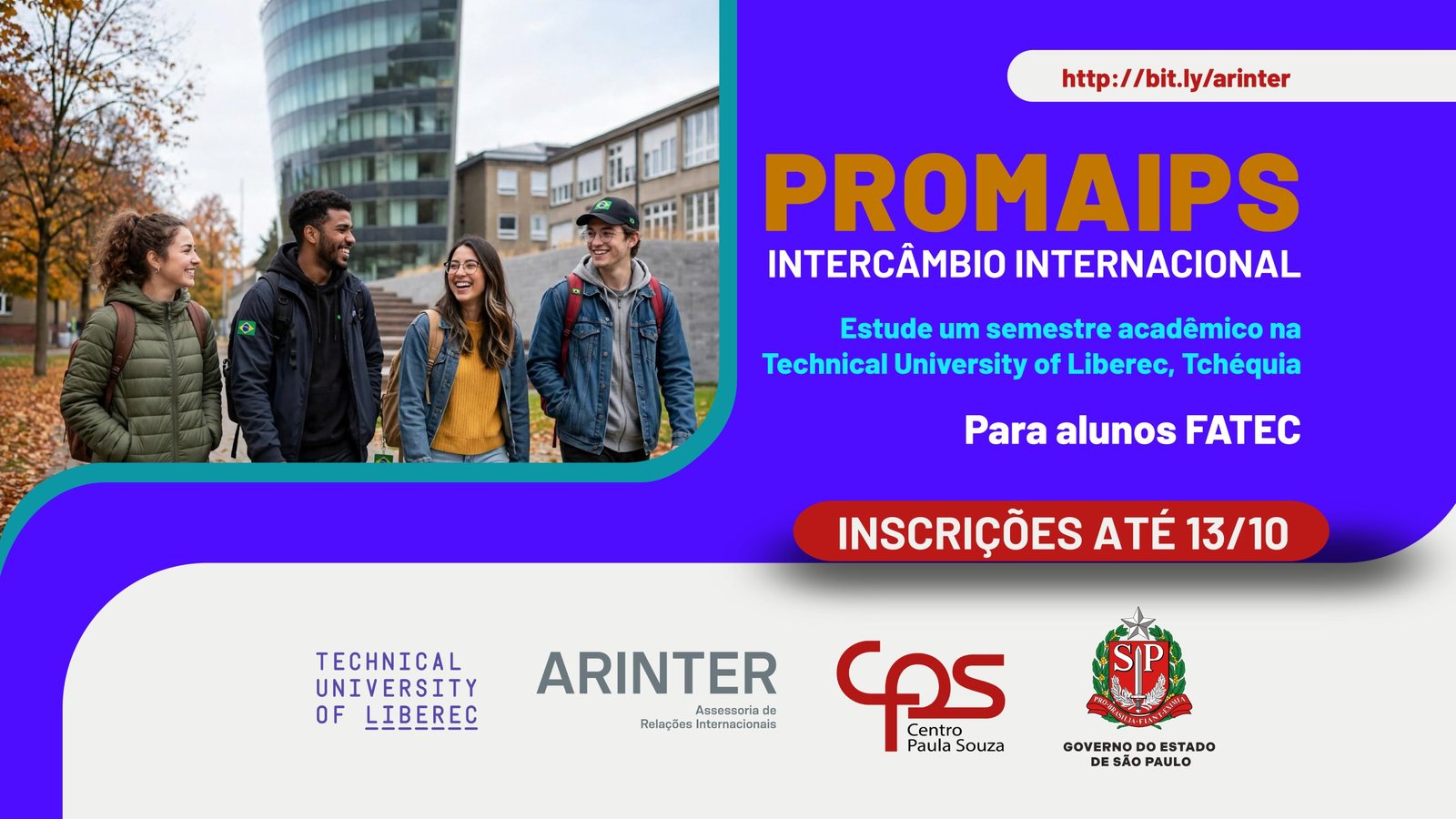 PROMAIPS – ERASMUS+ | Estude um semestre na Technical University of Liberec, na República Tcheca